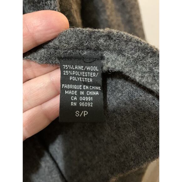 Katherine Barclay Womens Wool Blazer Sz S Gray Button Layer Belt Cardigan Career - Picture 9 of 16